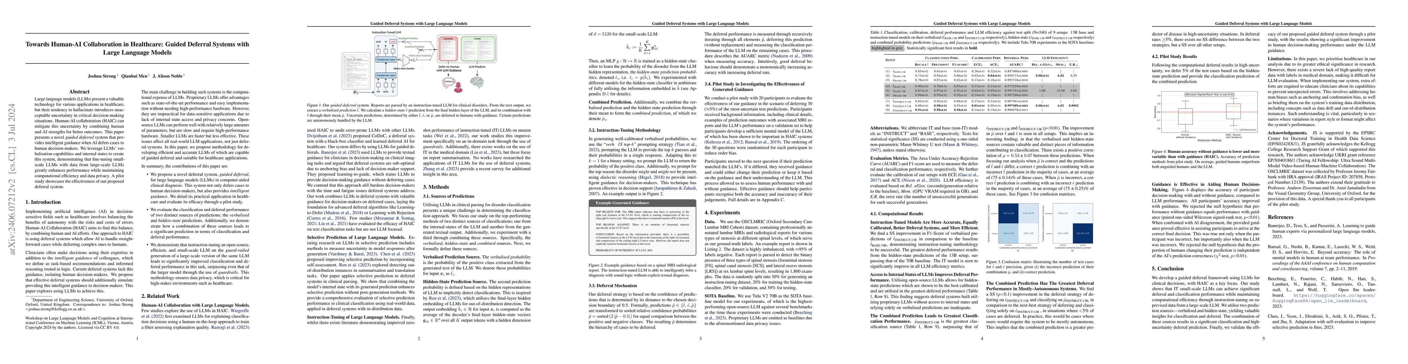 Thumbnail for Towards Human-AI Collaboration in Healthcare: Guided Deferral Systems
  with Large Language Models