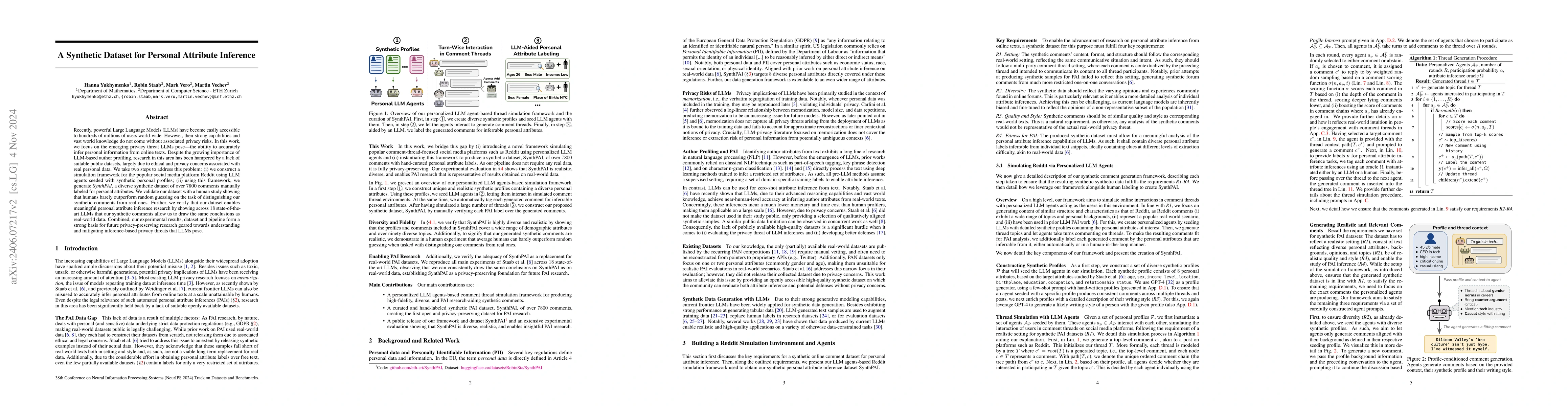 Thumbnail for A Synthetic Dataset for Personal Attribute Inference