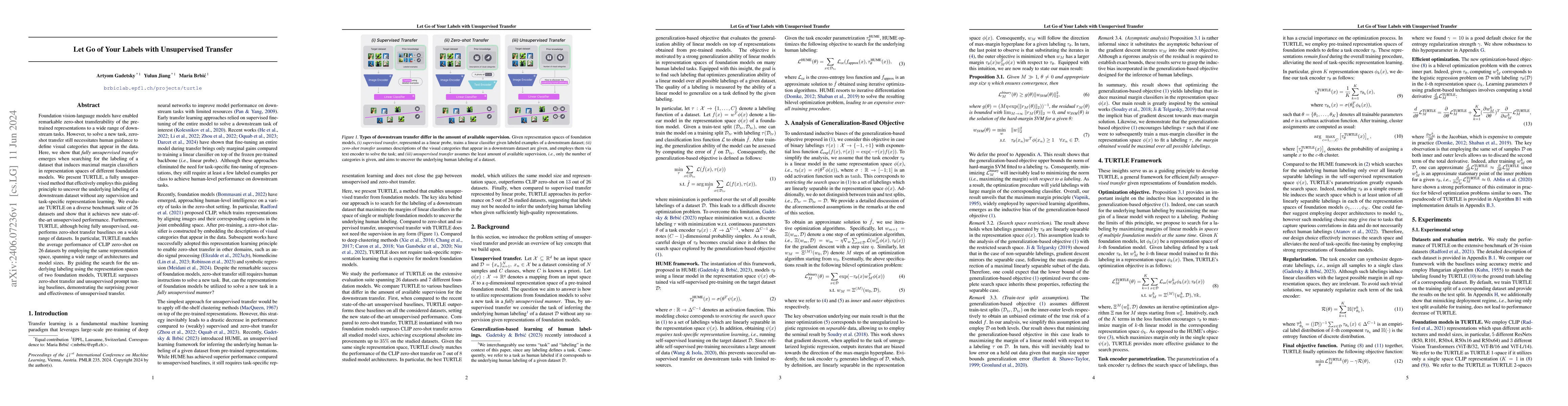 Thumbnail for Let Go of Your Labels with Unsupervised Transfer
