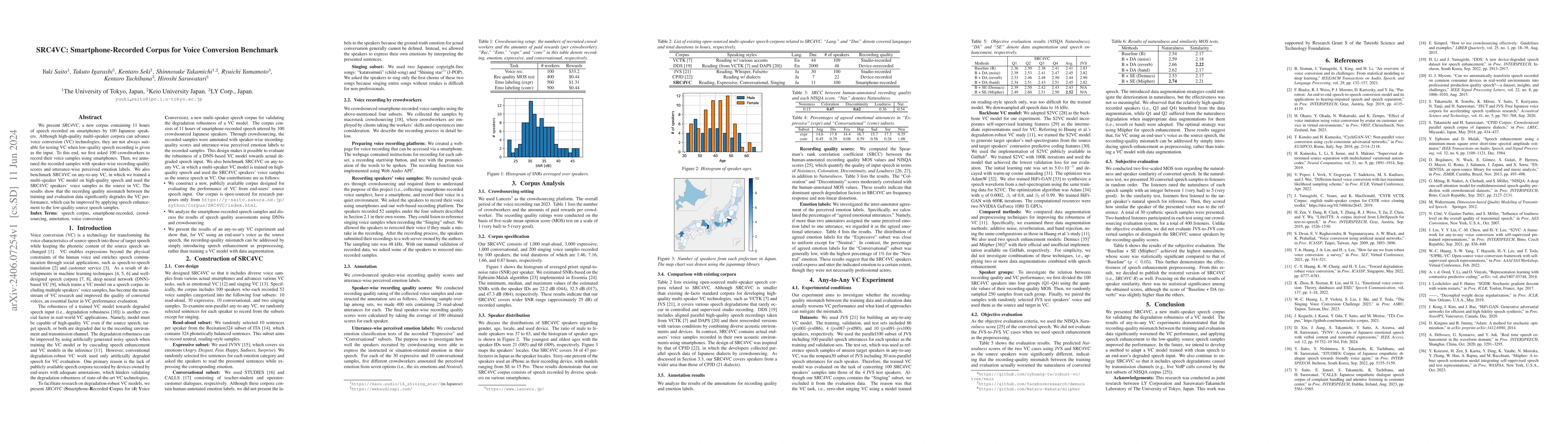 Thumbnail for SRC4VC: Smartphone-Recorded Corpus for Voice Conversion Benchmark