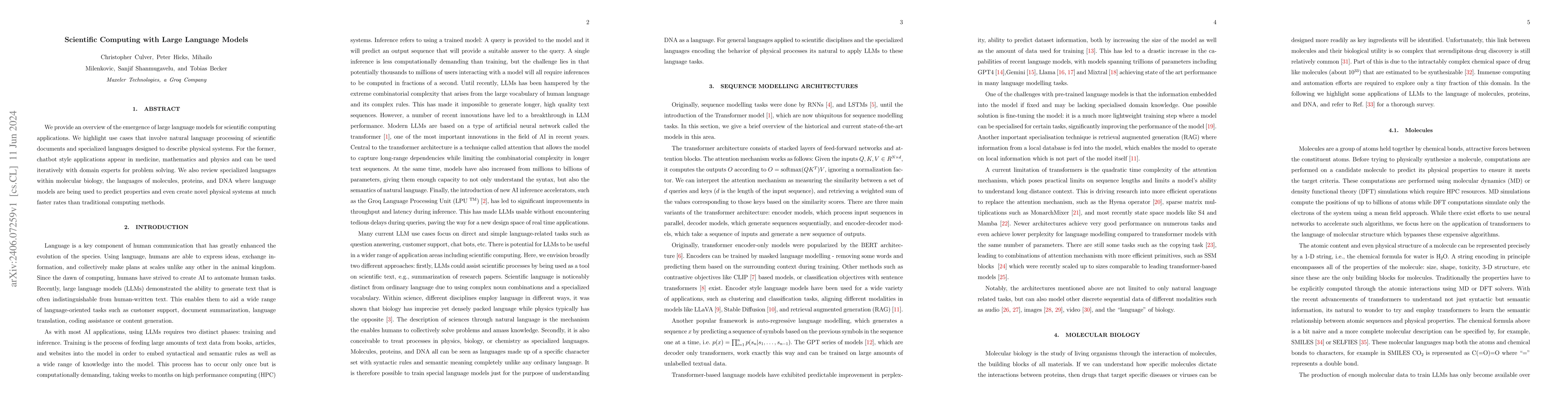 Thumbnail for Scientific Computing with Large Language Models