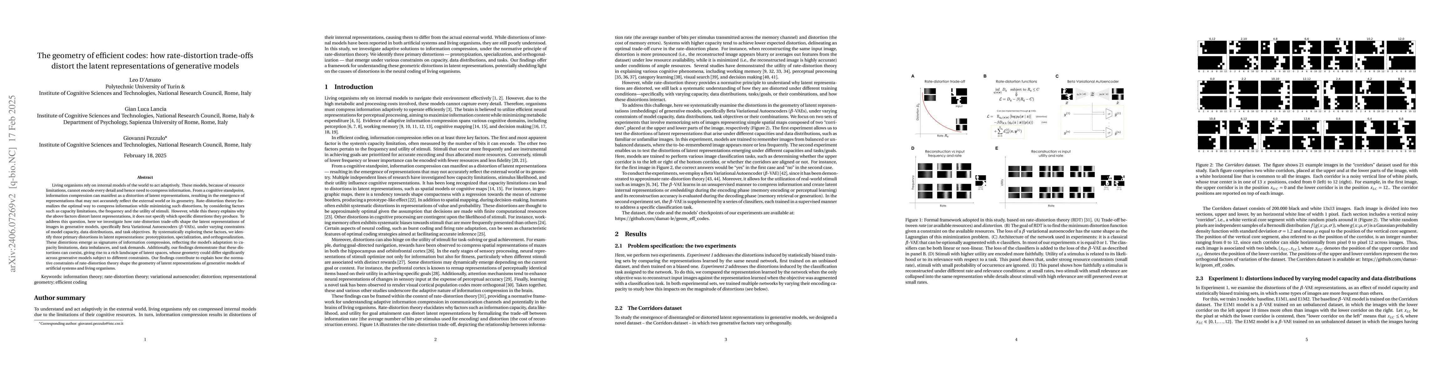 Thumbnail for The geometry of efficient codes: how rate-distortion trade-offs distort
  the latent representations of generative models