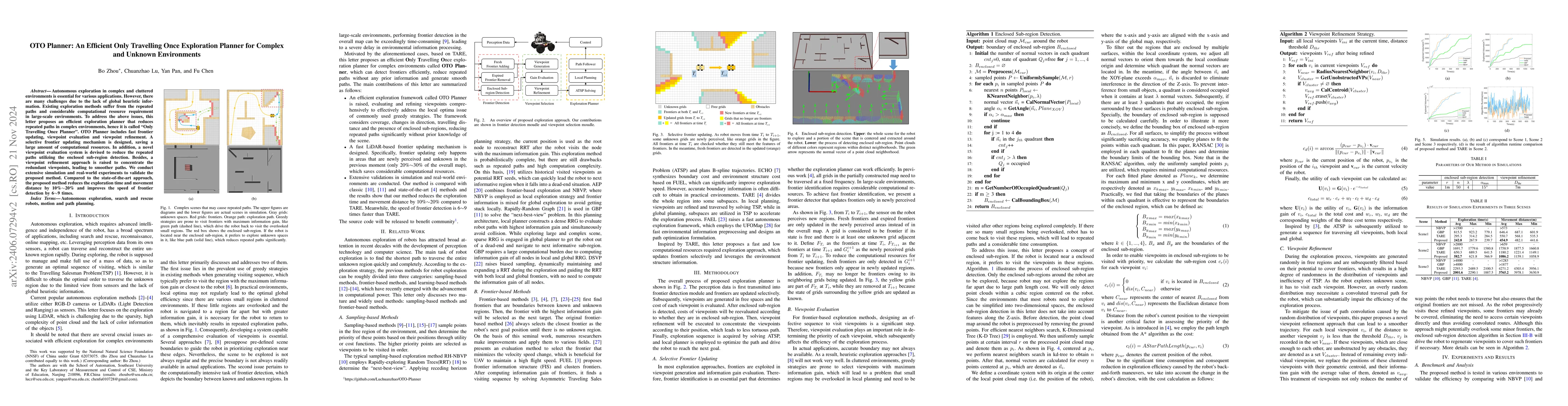 Thumbnail for OTO Planner: An Efficient Only Travelling Once Exploration Planner for
  Complex and Unknown Environments