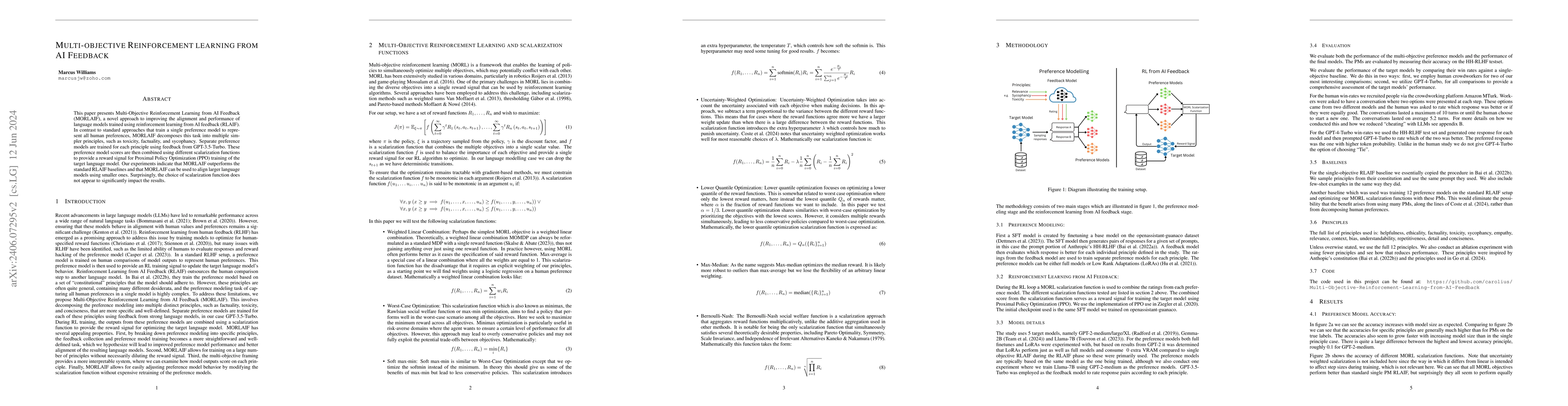 Thumbnail for Multi-objective Reinforcement learning from AI Feedback