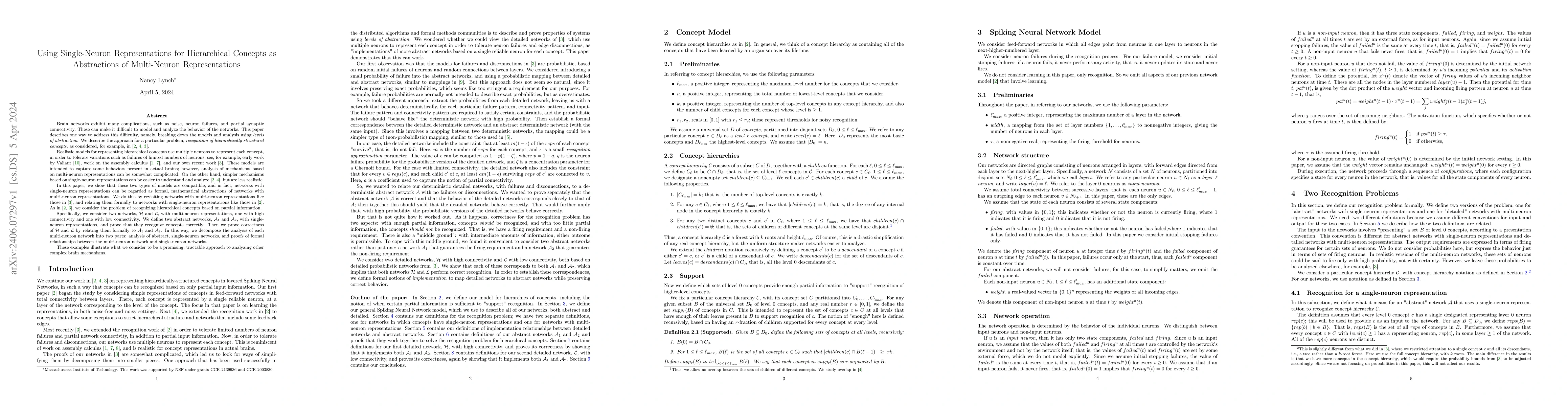 Thumbnail for Using Single-Neuron Representations for Hierarchical Concepts as
  Abstractions of Multi-Neuron Representations