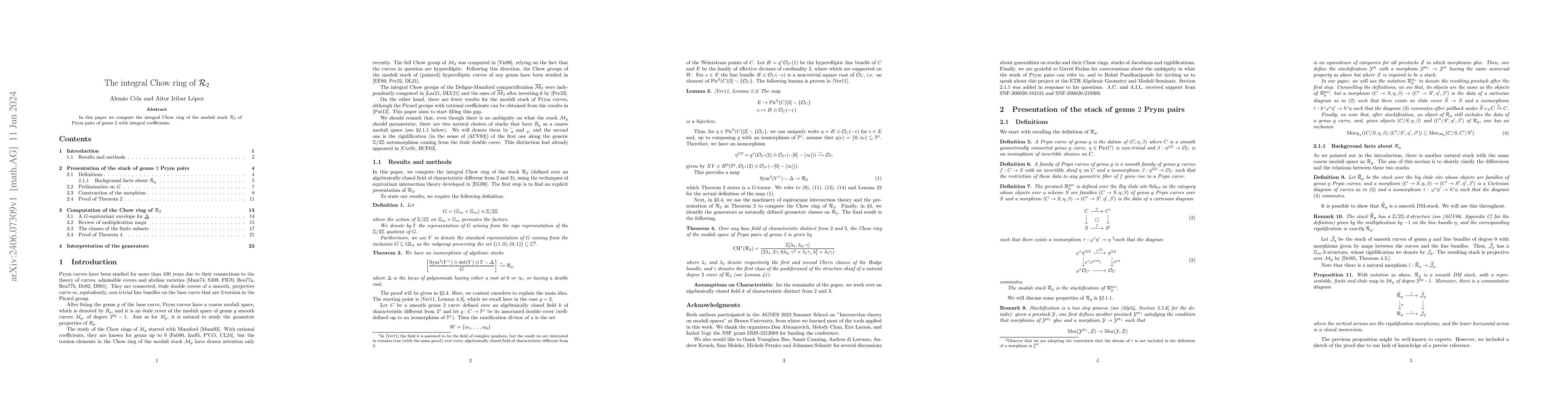 Thumbnail for The integral Chow ring of $\mathcal{R}_2$