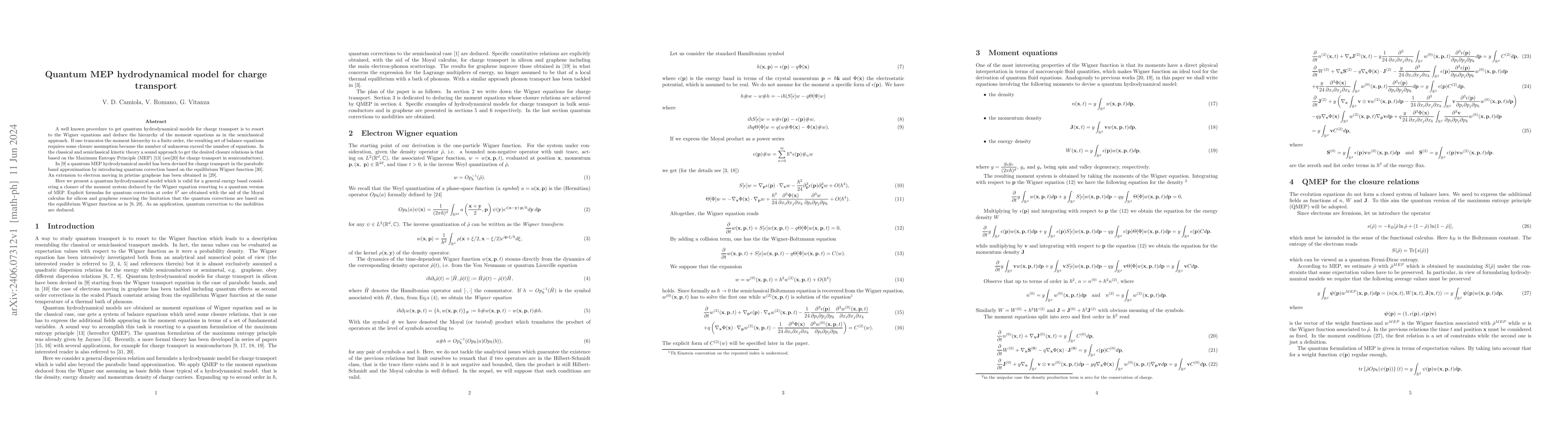 Thumbnail for Quantum MEP hydrodynamical model for charge transport