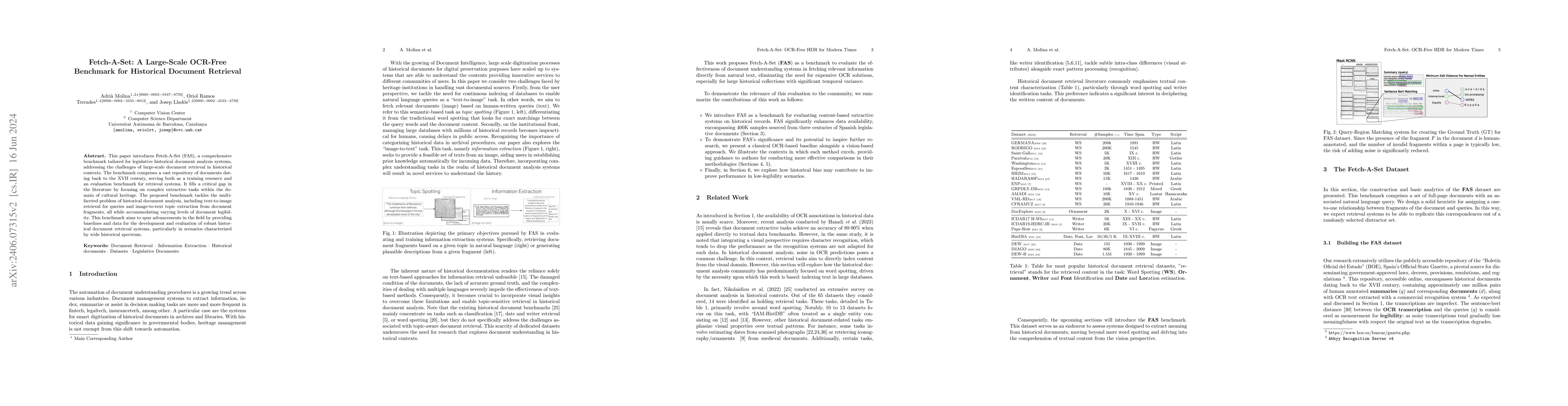 Thumbnail for Fetch-A-Set: A Large-Scale OCR-Free Benchmark for Historical Document
  Retrieval