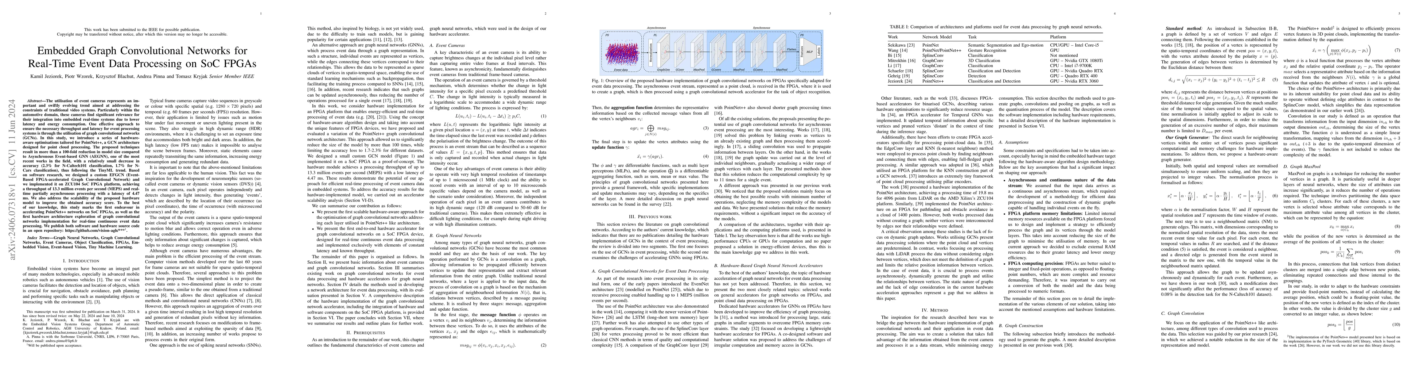 Thumbnail for Embedded Graph Convolutional Networks for Real-Time Event Data
  Processing on SoC FPGAs