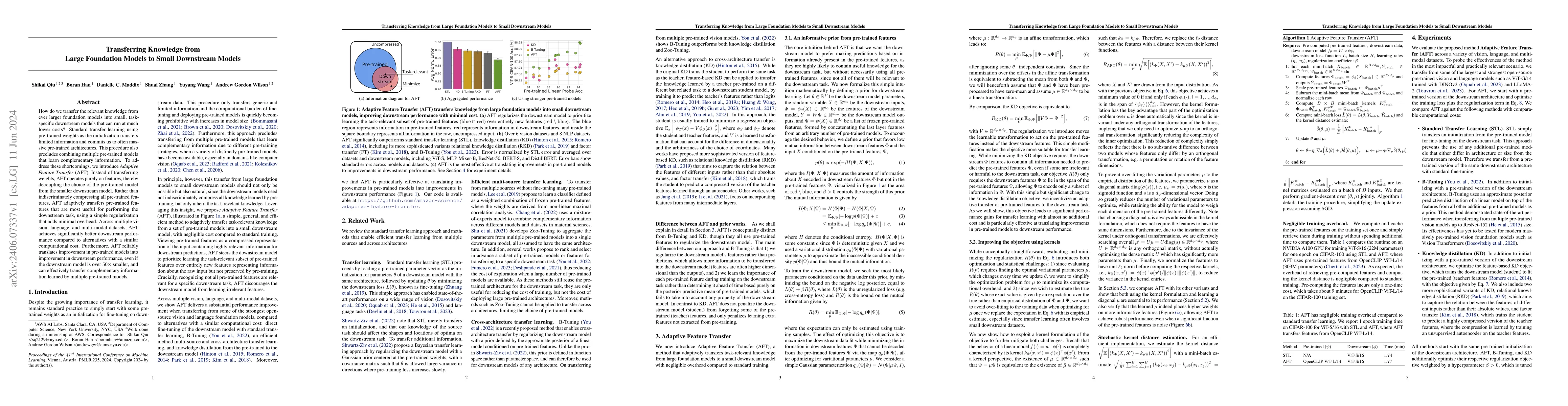 Thumbnail for Transferring Knowledge from Large Foundation Models to Small Downstream
  Models