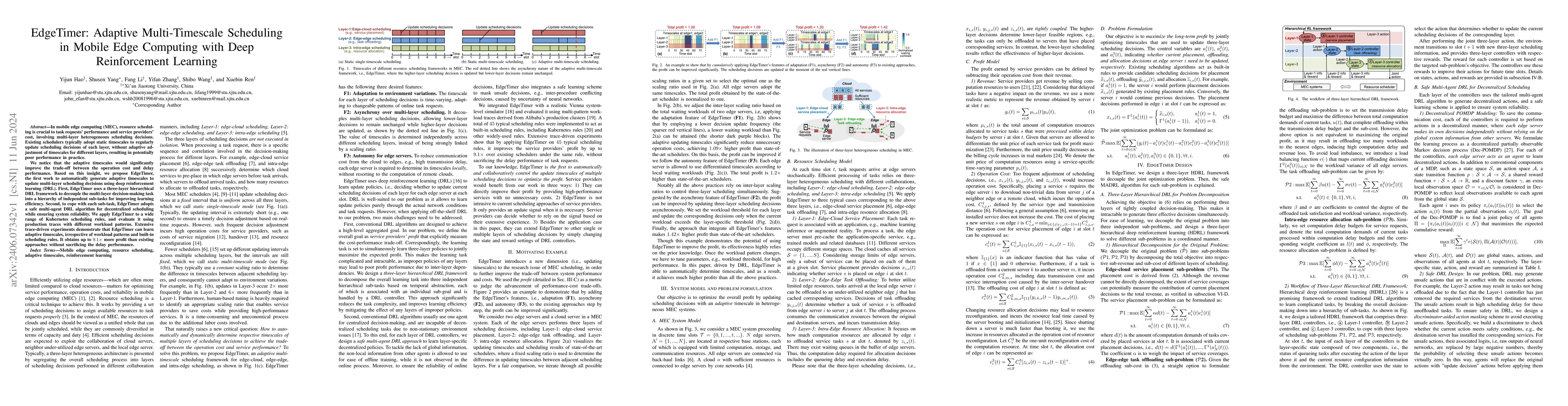 Thumbnail for EdgeTimer: Adaptive Multi-Timescale Scheduling in Mobile Edge Computing
  with Deep Reinforcement Learning
