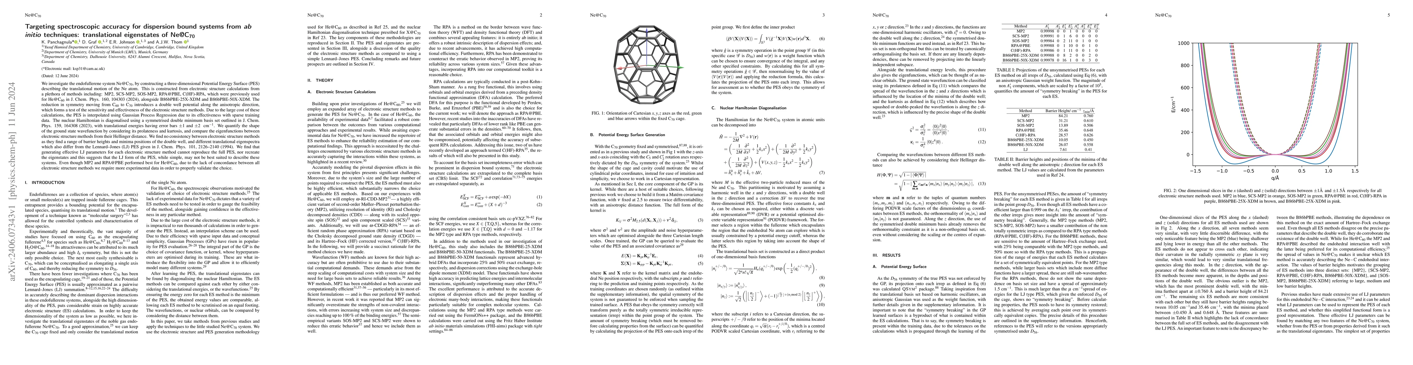 Thumbnail for Targeting spectroscopic accuracy for dispersion bound systems from ab
  initio techniques: translational eigenstates of Ne@C$_{70}$