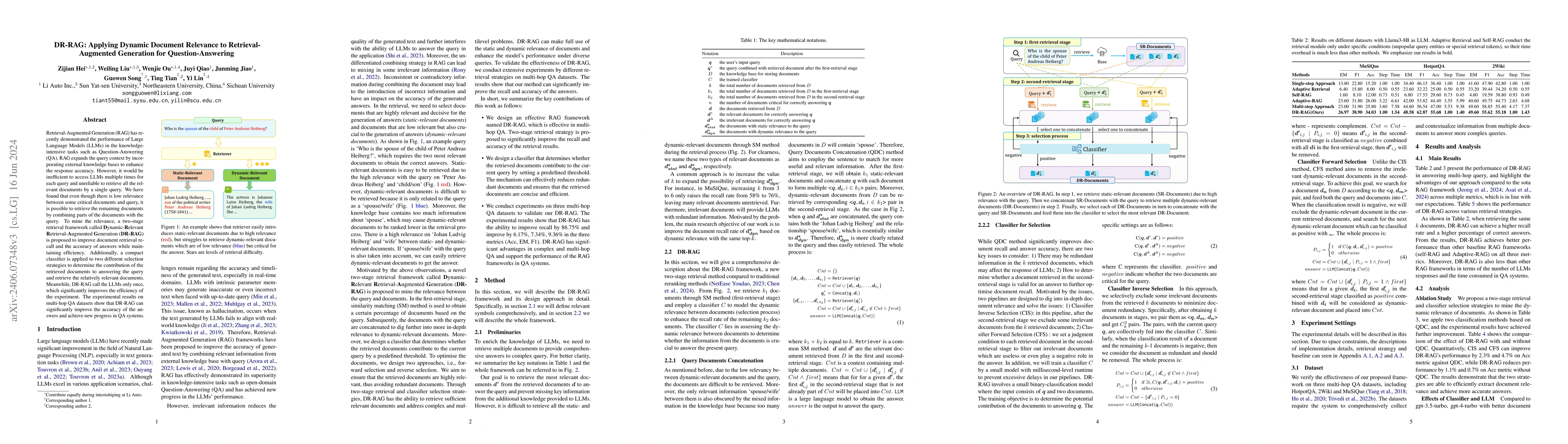 Thumbnail for DR-RAG: Applying Dynamic Document Relevance to Retrieval-Augmented
  Generation for Question-Answering
