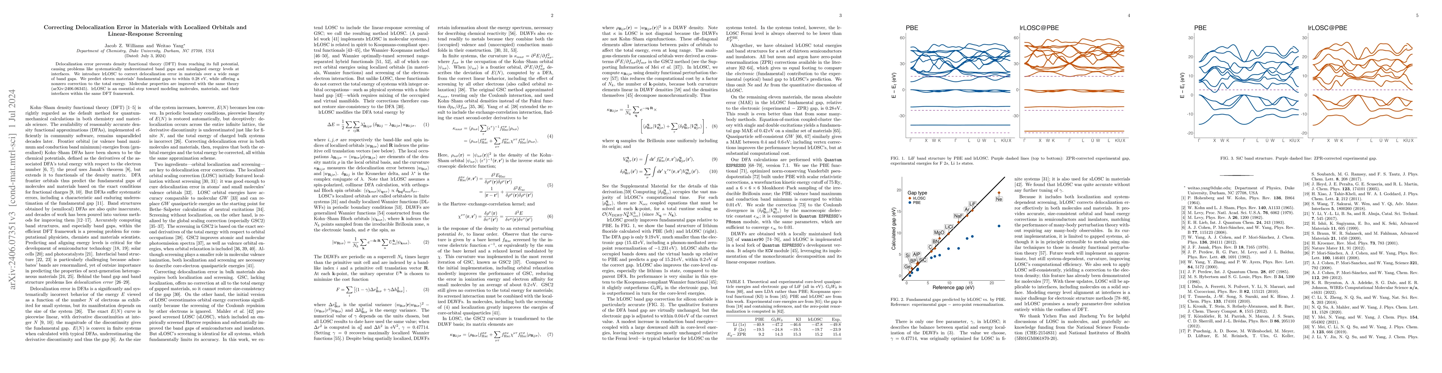 Thumbnail for Correcting Delocalization Error in Materials with Localized Orbitals and
  Linear-Response Screening