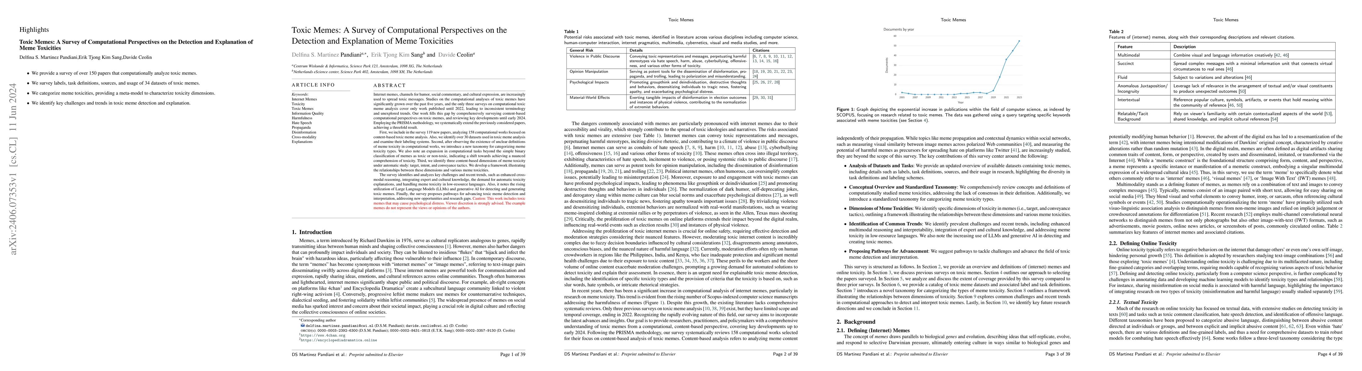Thumbnail for Toxic Memes: A Survey of Computational Perspectives on the Detection and
  Explanation of Meme Toxicities