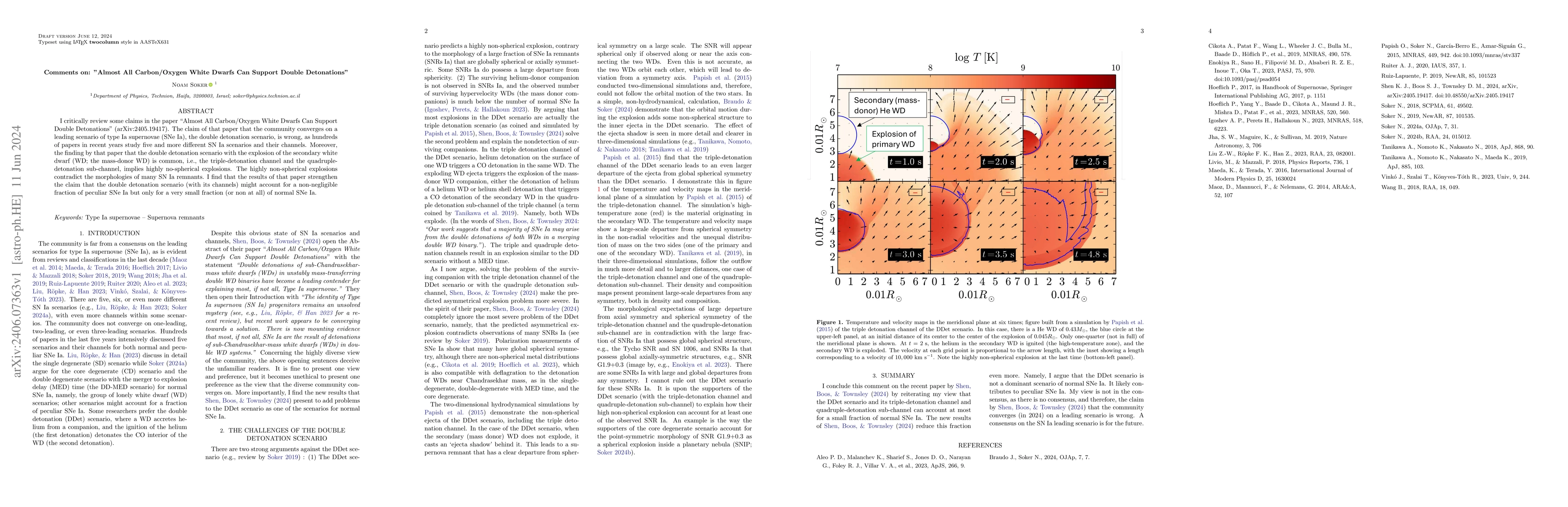 Thumbnail for Comments on: "Almost All Carbon/Oxygen White Dwarfs Can Support Double
  Detonations"