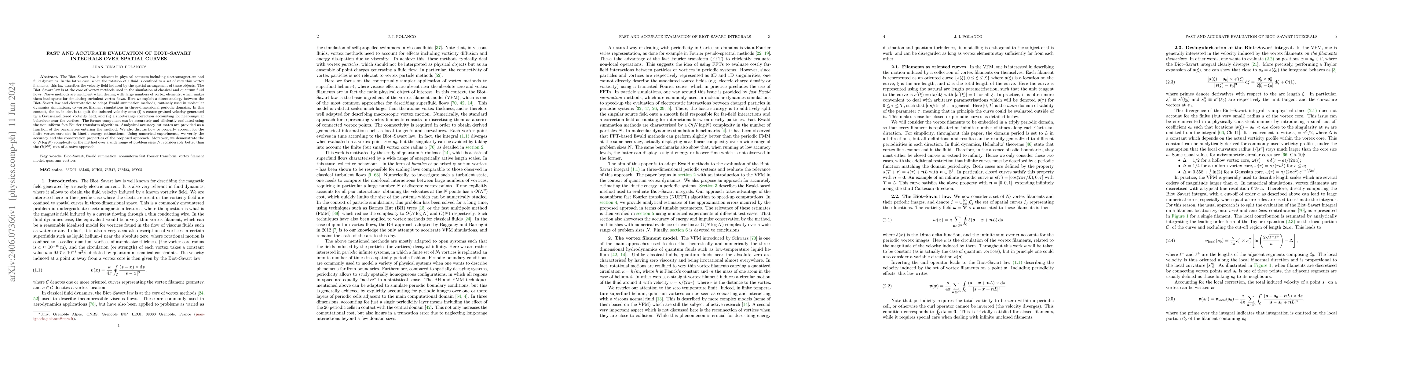 Thumbnail for Fast and accurate evaluation of Biot-Savart integrals over spatial
  curves