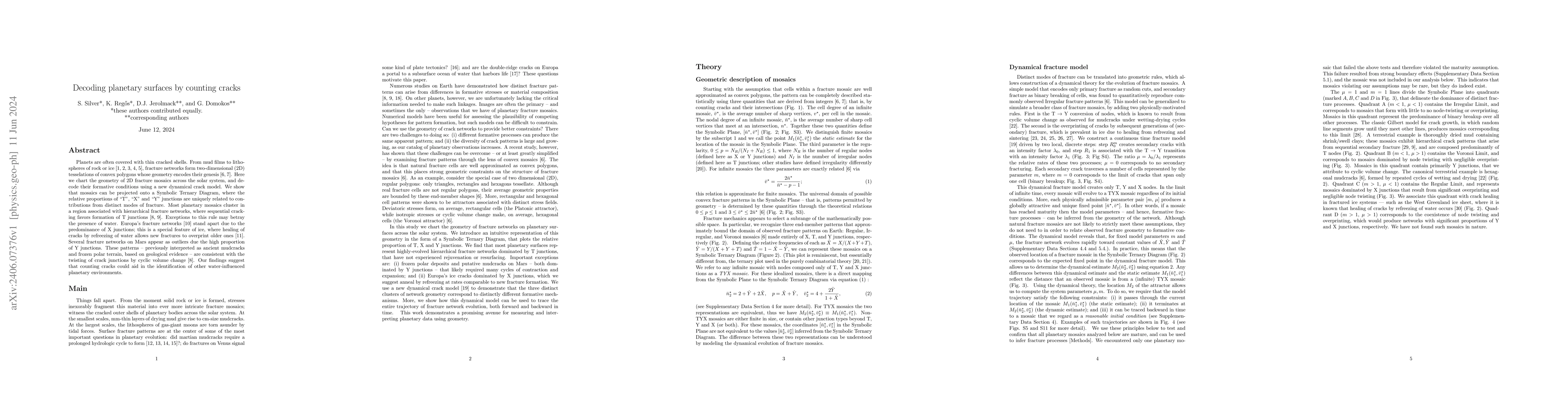 Thumbnail for Decoding planetary surfaces by counting cracks