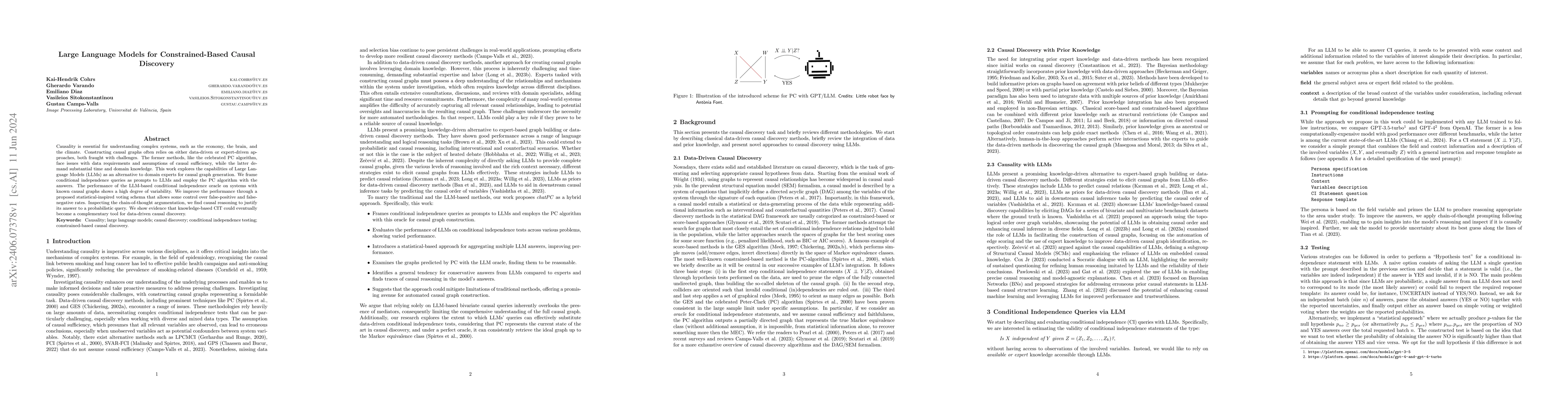 Thumbnail for Large Language Models for Constrained-Based Causal Discovery