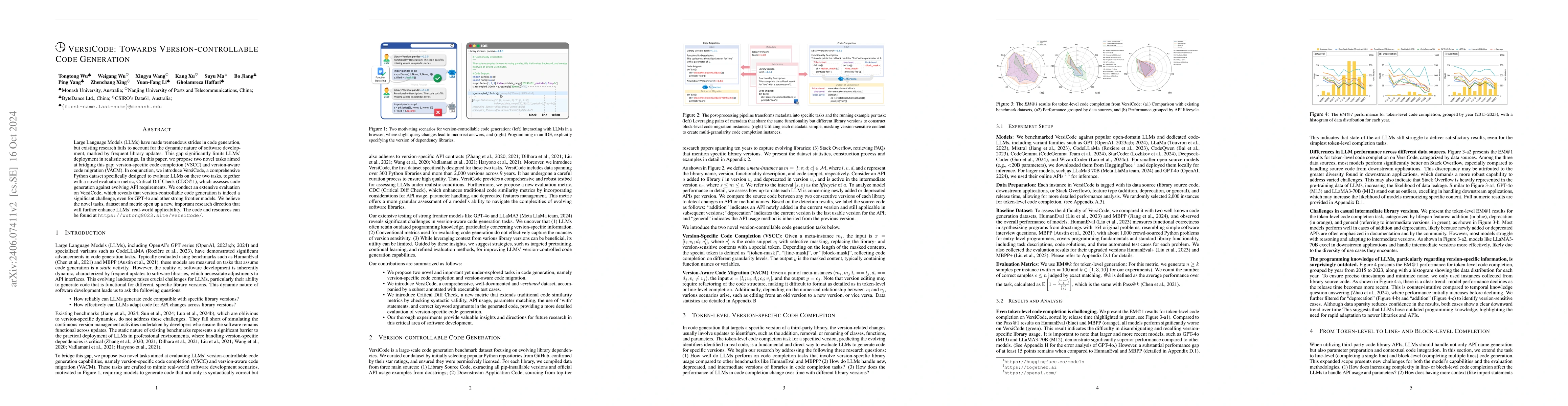 Thumbnail for VersiCode: Towards Version-controllable Code Generation