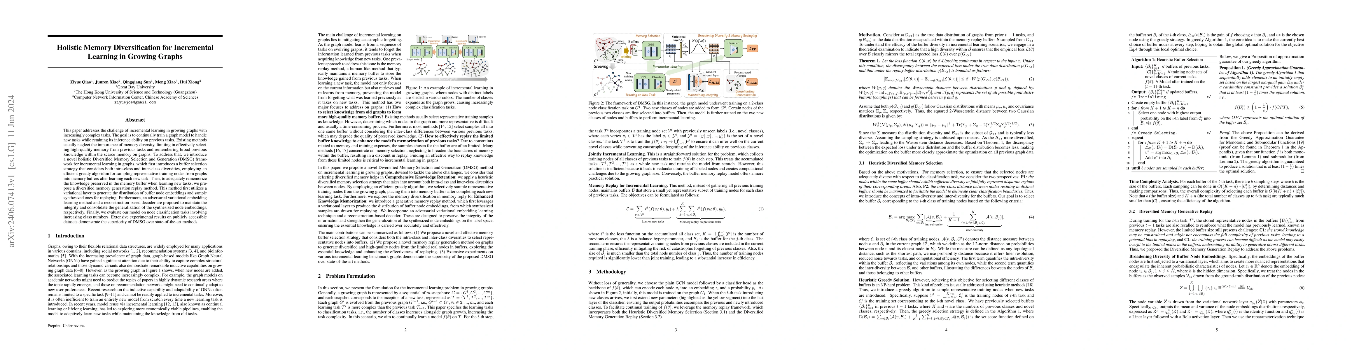 Thumbnail for Holistic Memory Diversification for Incremental Learning in Growing
  Graphs