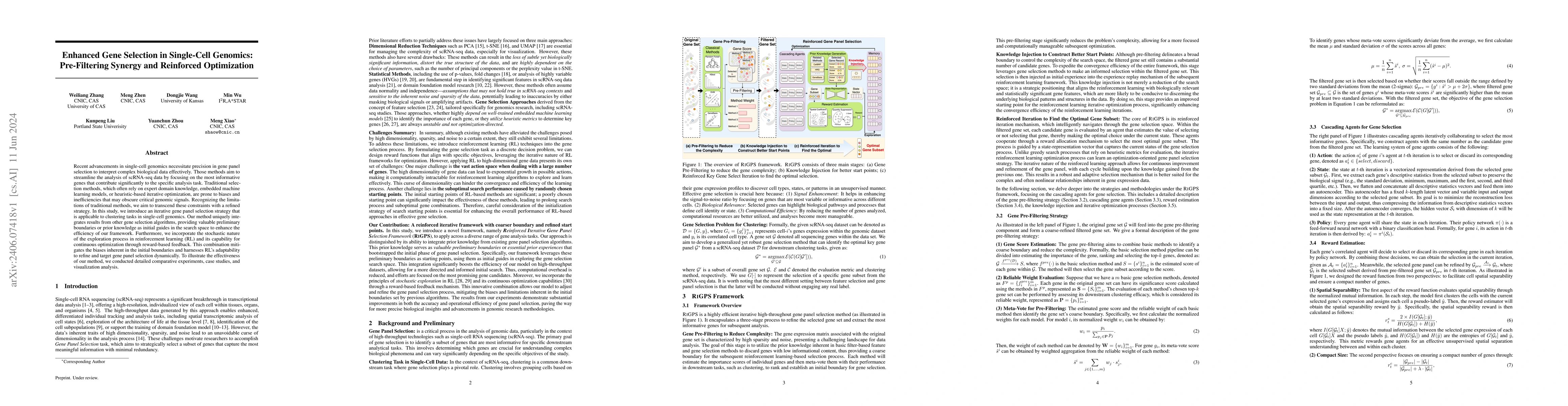 Thumbnail for Enhanced Gene Selection in Single-Cell Genomics: Pre-Filtering Synergy
  and Reinforced Optimization