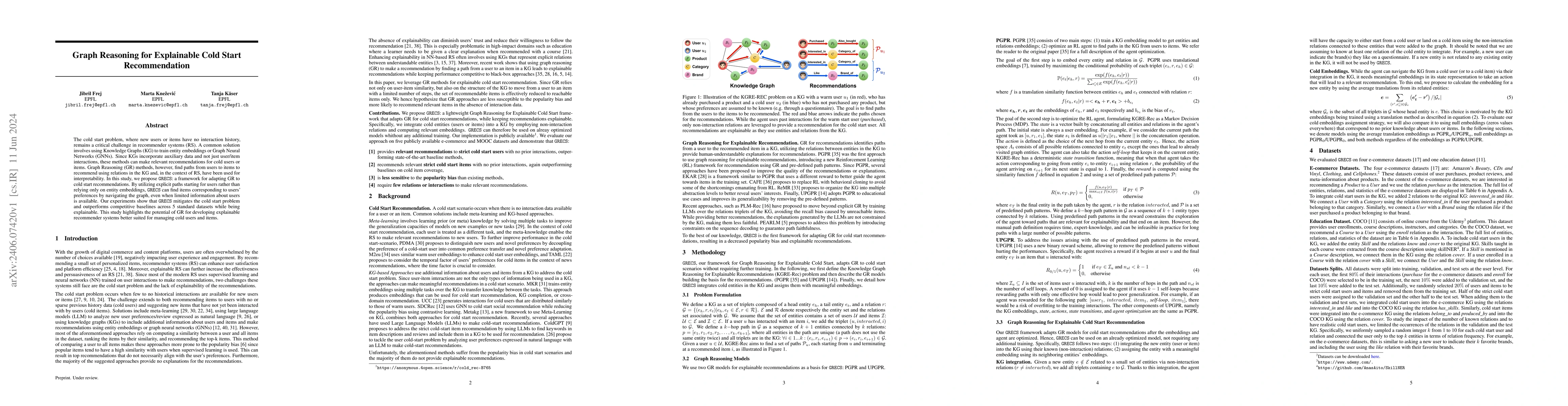 Thumbnail for Graph Reasoning for Explainable Cold Start Recommendation