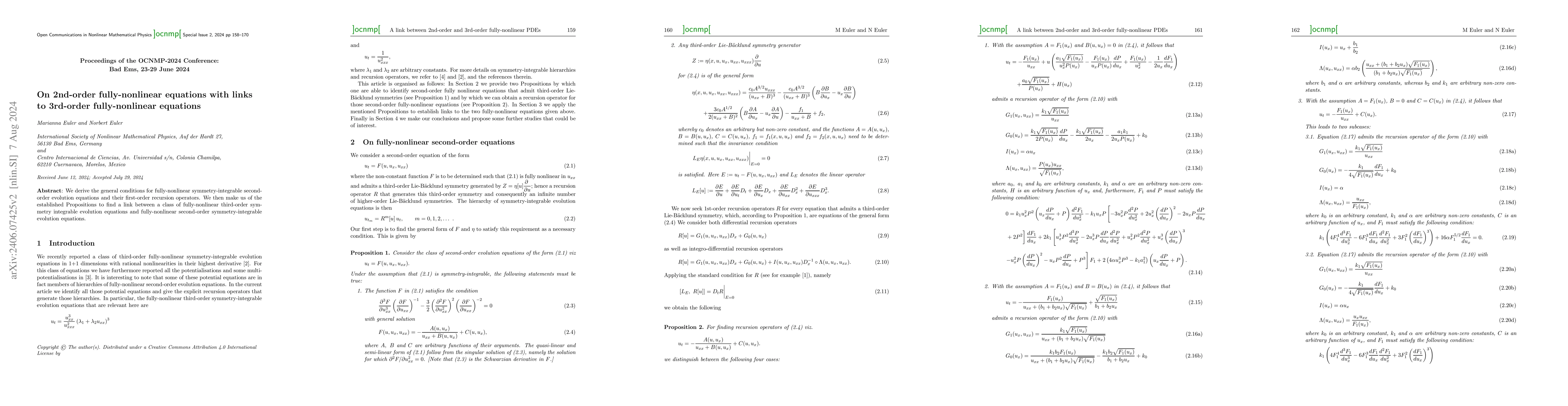 Thumbnail for On 2nd-order fully-nonlinear equations with links to 3rd-order
  fully-nonlinear equations