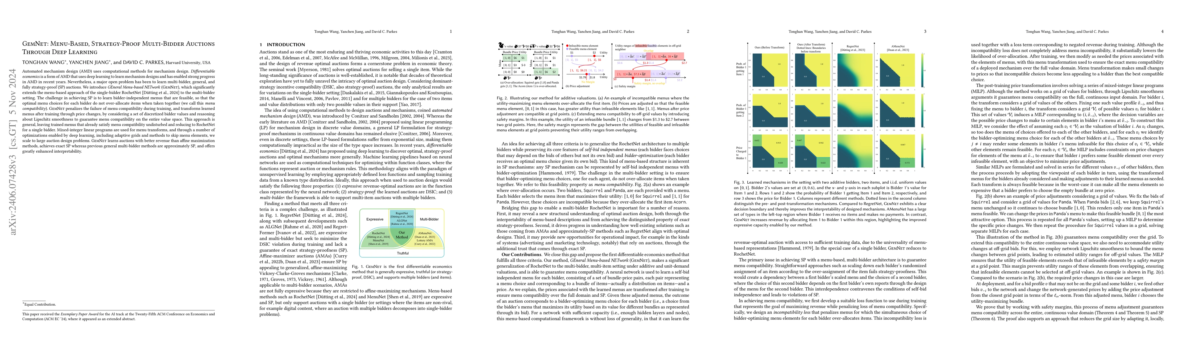 Thumbnail for GemNet: Menu-Based, Strategy-Proof Multi-Bidder Auctions Through Deep
  Learning