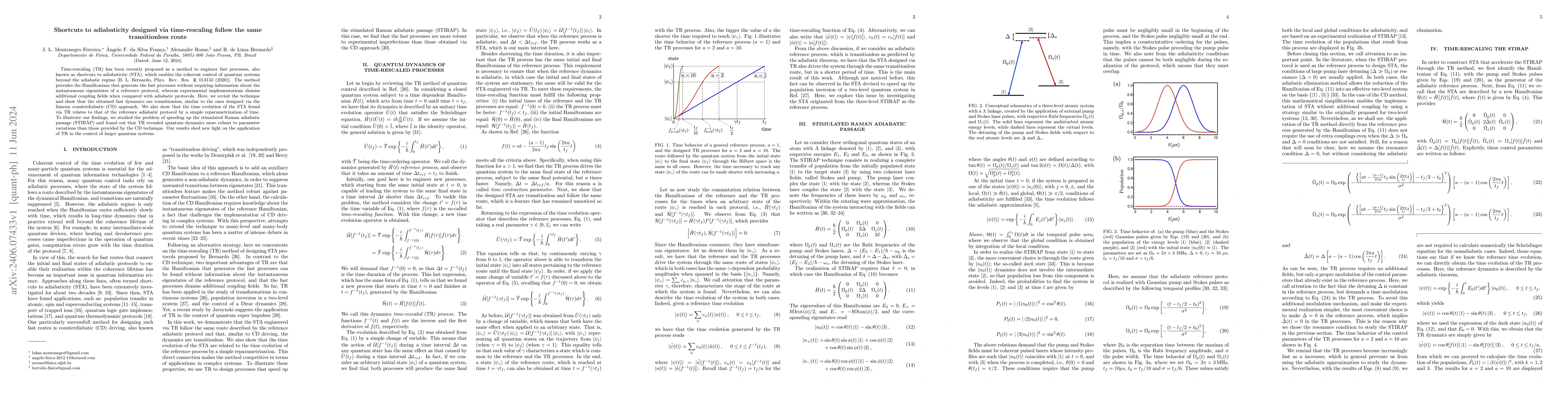 Thumbnail for Shortcuts to adiabaticity designed via time-rescaling follow the same
  transitionless route