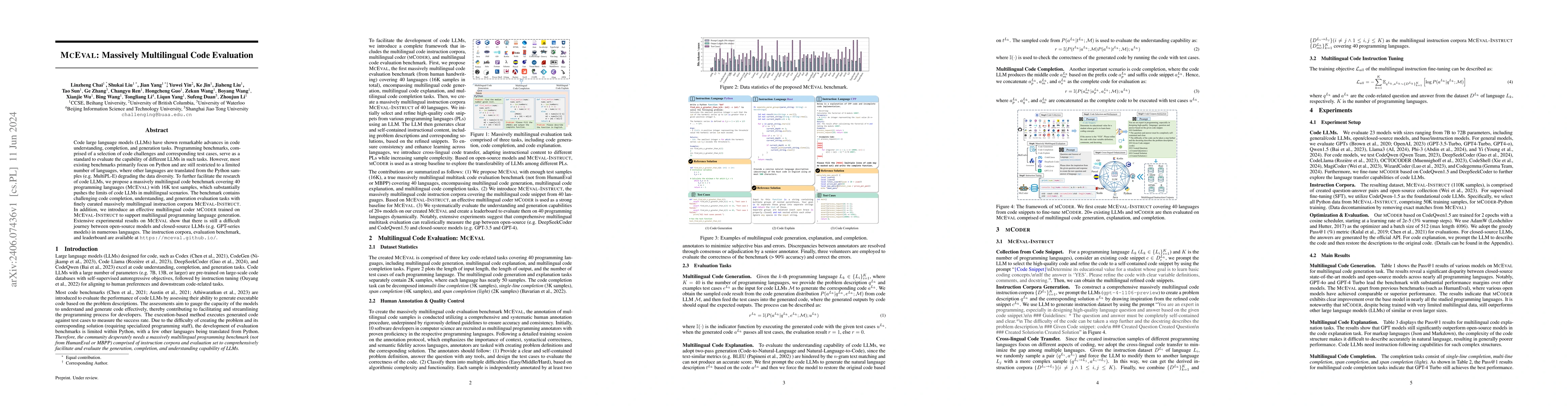 Thumbnail for McEval: Massively Multilingual Code Evaluation