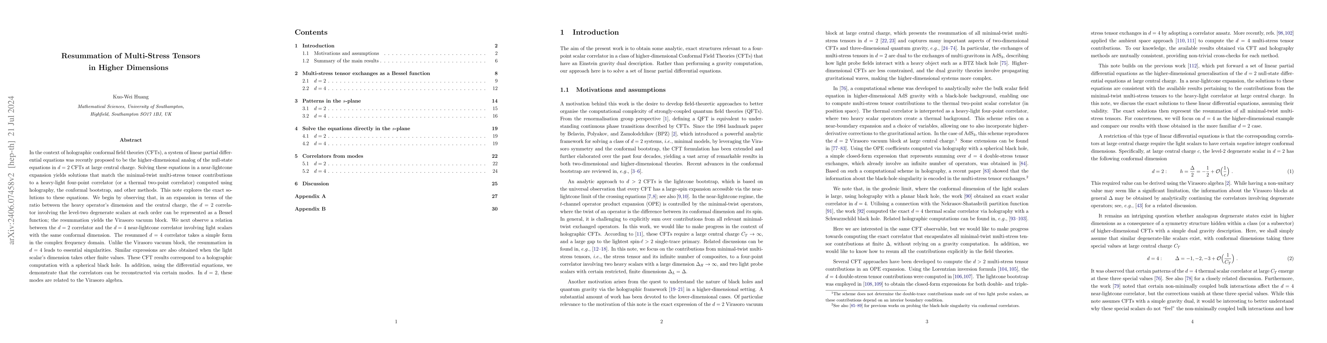 Thumbnail for Resummation of Multi-Stress Tensors in Higher Dimensions