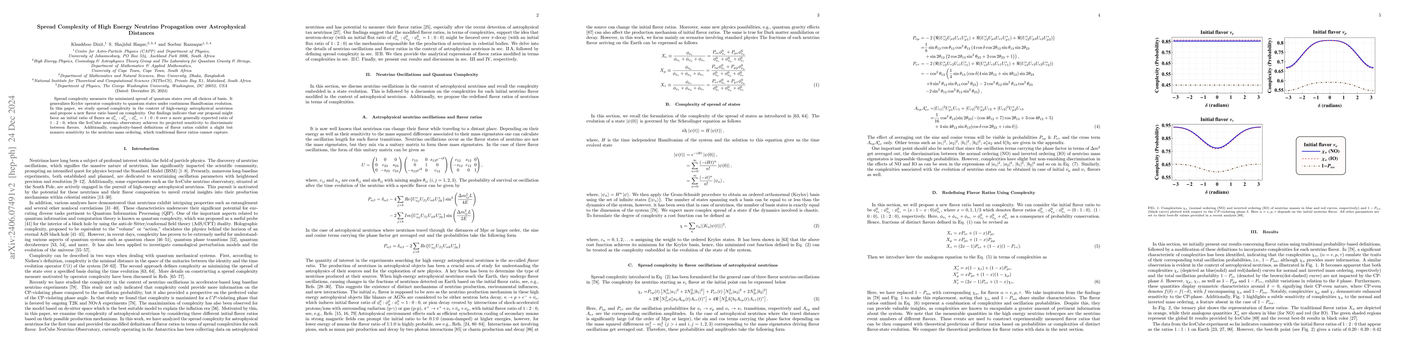 Thumbnail for Spread Complexity of High Energy Neutrino Propagation over Astrophysical
  Distances