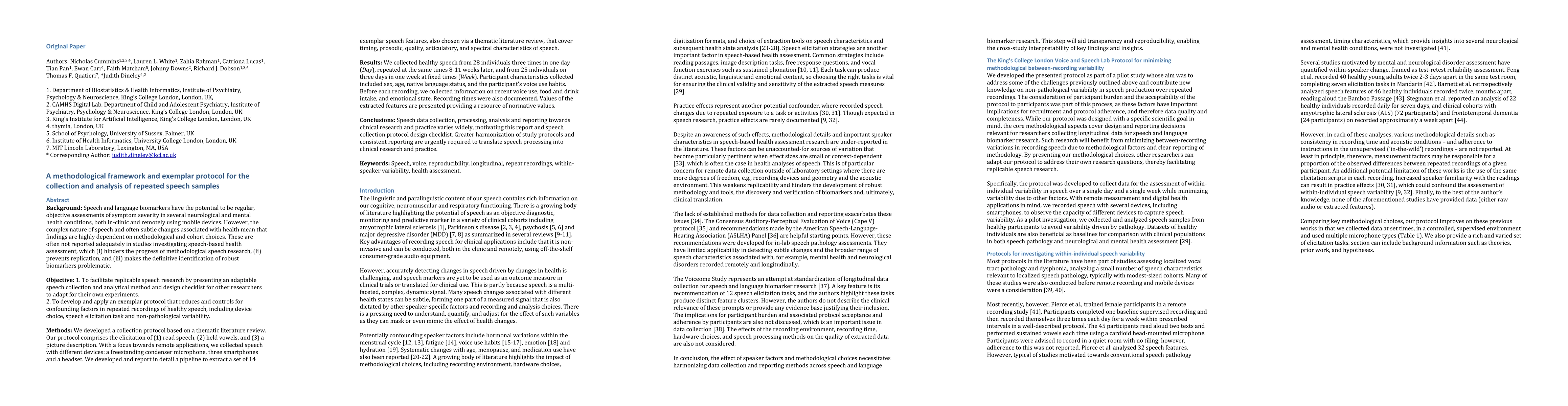 Thumbnail for A pilot protocol and cohort for the investigation of non-pathological
  variability in speech