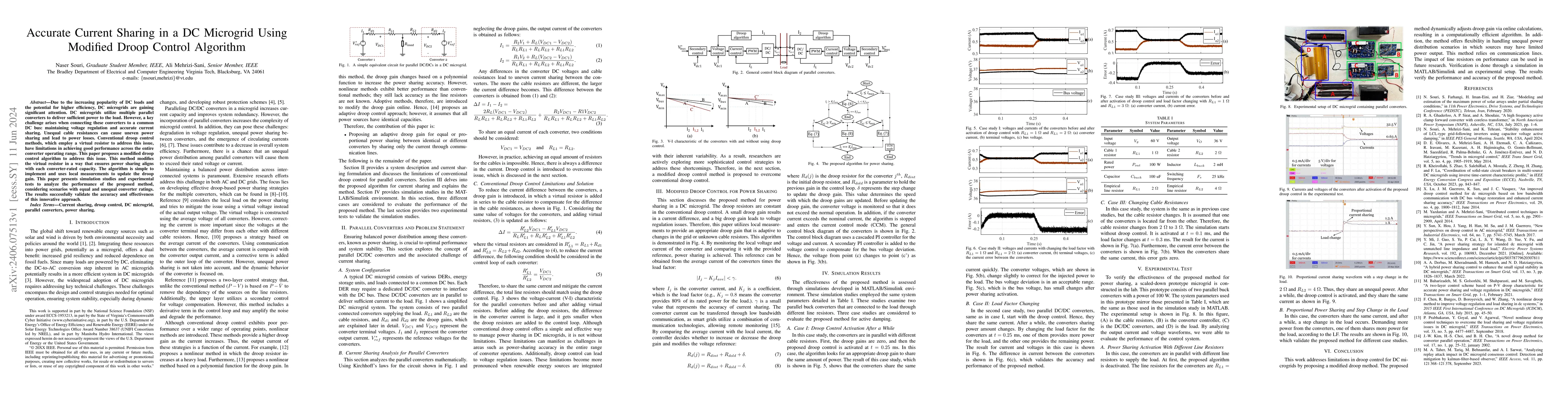Thumbnail for Accurate Current Sharing in a DC Microgrid Using Modified Droop Control
  Algorithm