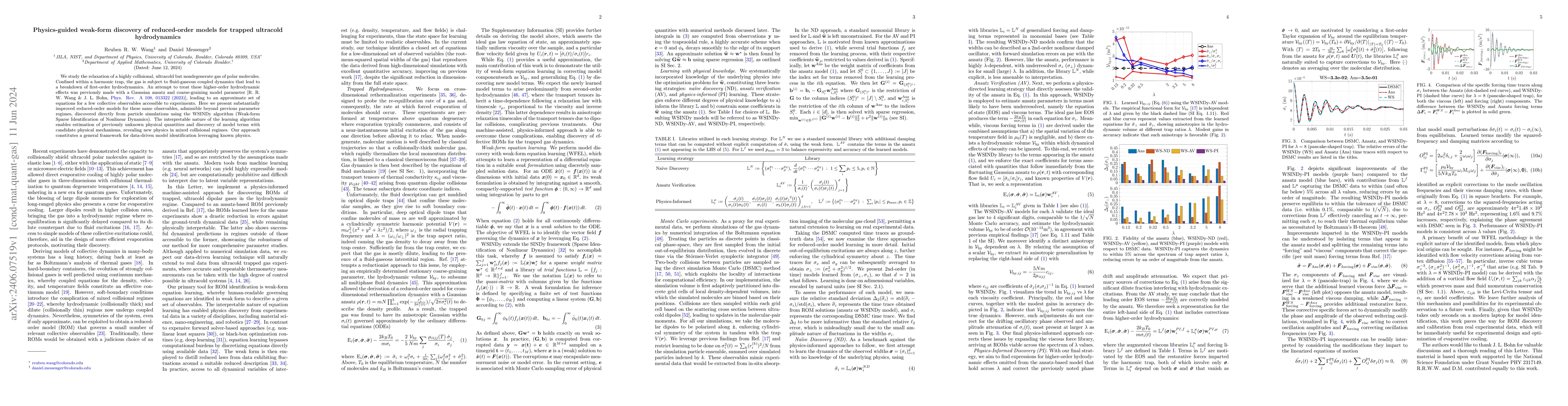 Thumbnail for Physics-guided weak-form discovery of reduced-order models for trapped
  ultracold hydrodynamics