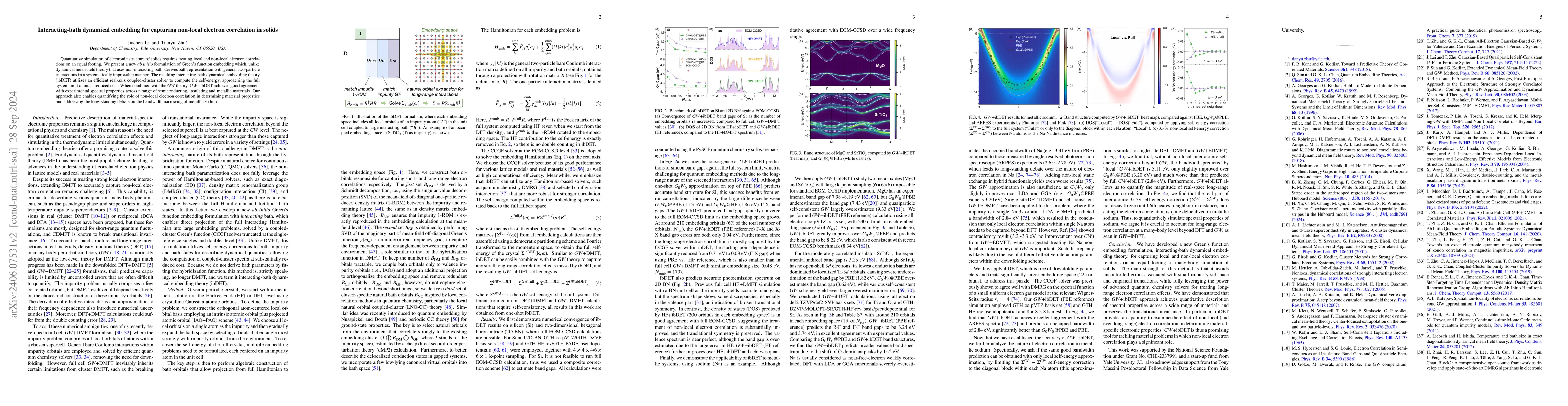 Thumbnail for Interacting-bath dynamical embedding for capturing non-local electron
  correlation in solids