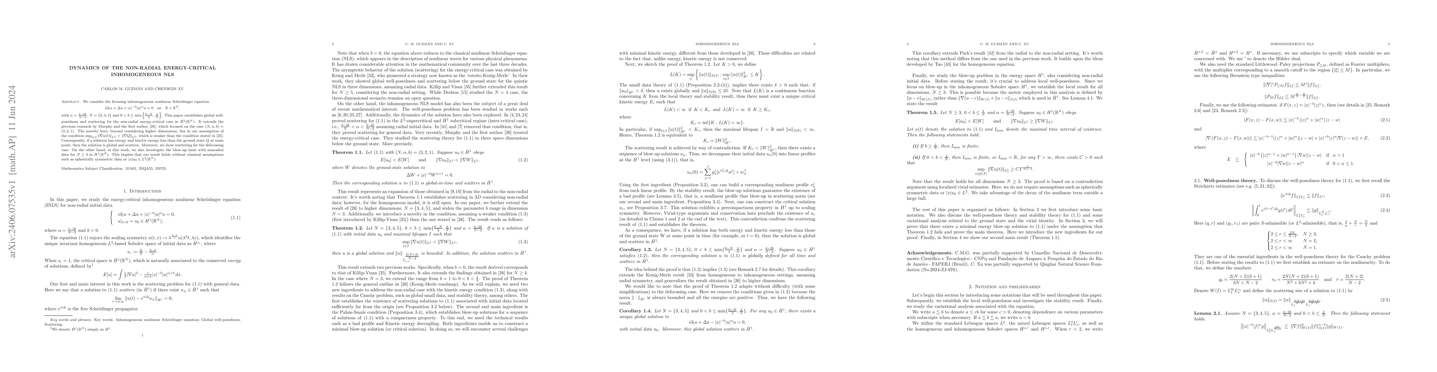 Thumbnail for Dynamics of the non-radial energy-critical inhomogeneous NLS