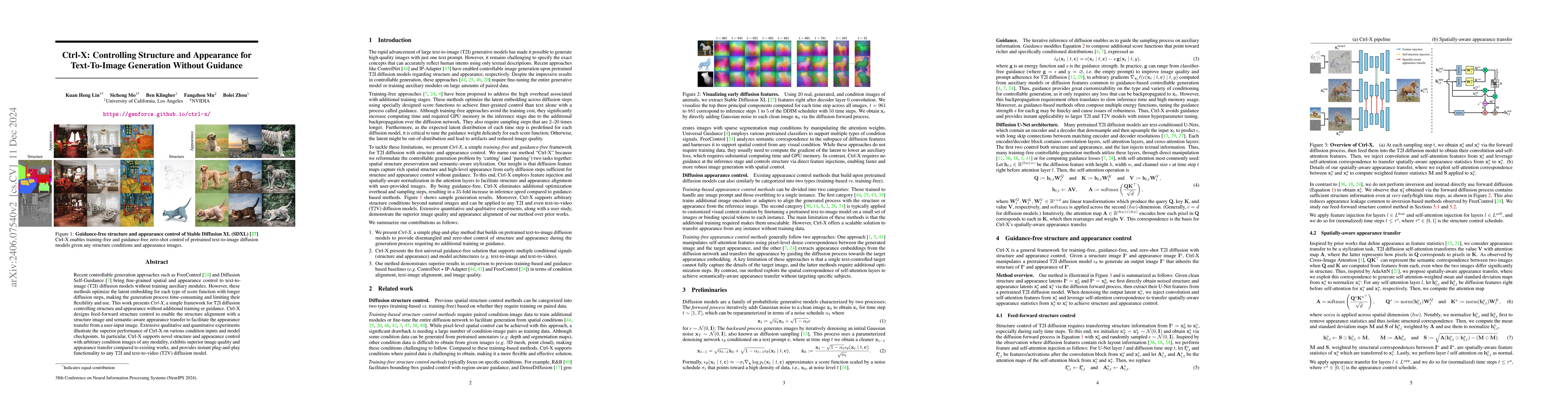 Thumbnail for Ctrl-X: Controlling Structure and Appearance for Text-To-Image
  Generation Without Guidance