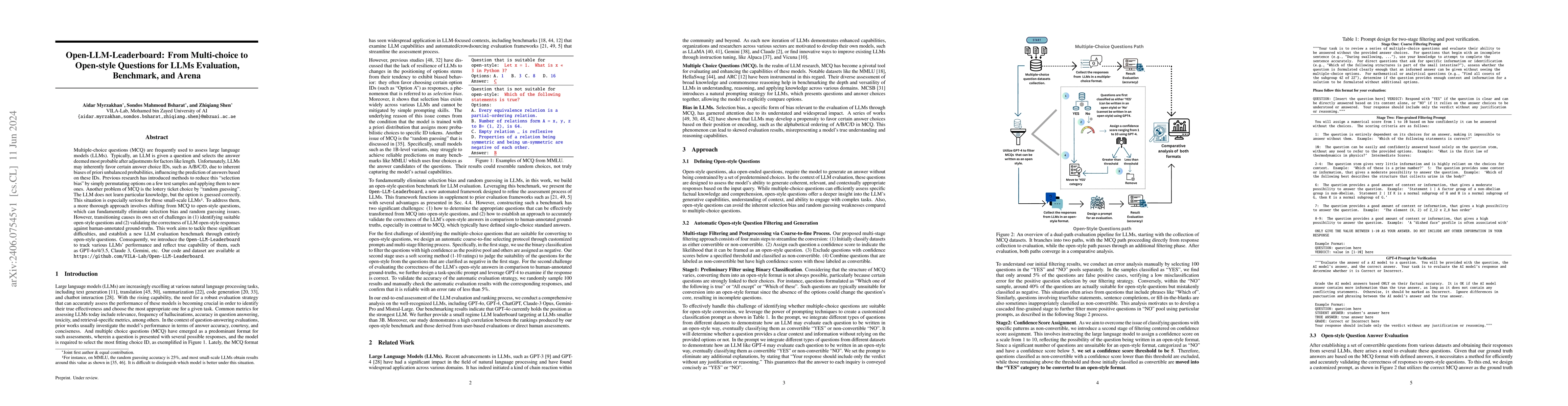 Thumbnail for Open-LLM-Leaderboard: From Multi-choice to Open-style Questions for LLMs
  Evaluation, Benchmark, and Arena