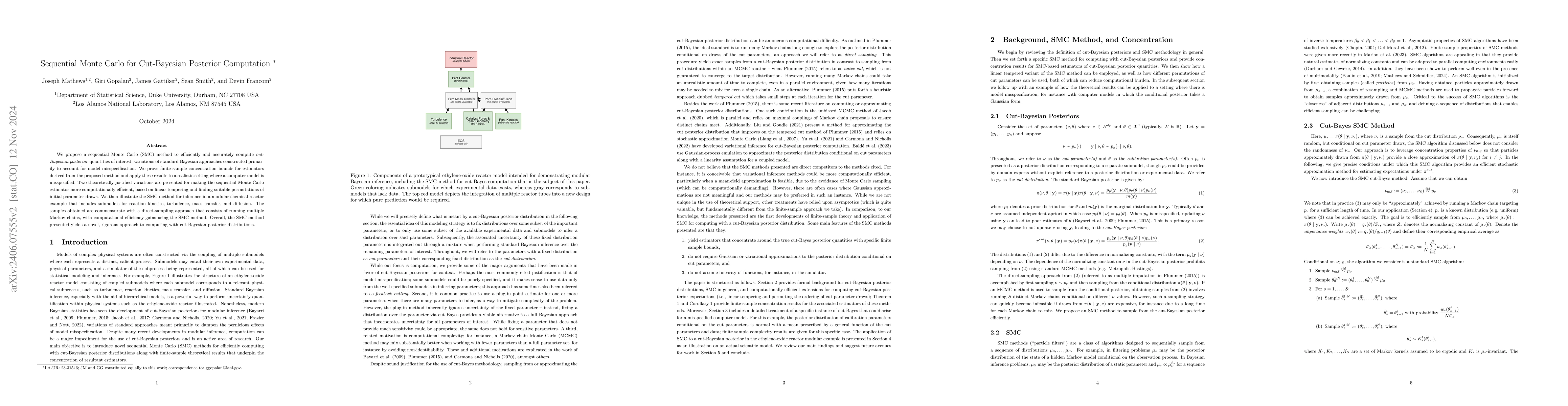 Thumbnail for Sequential Monte Carlo for Cut-Bayesian Posterior Computation