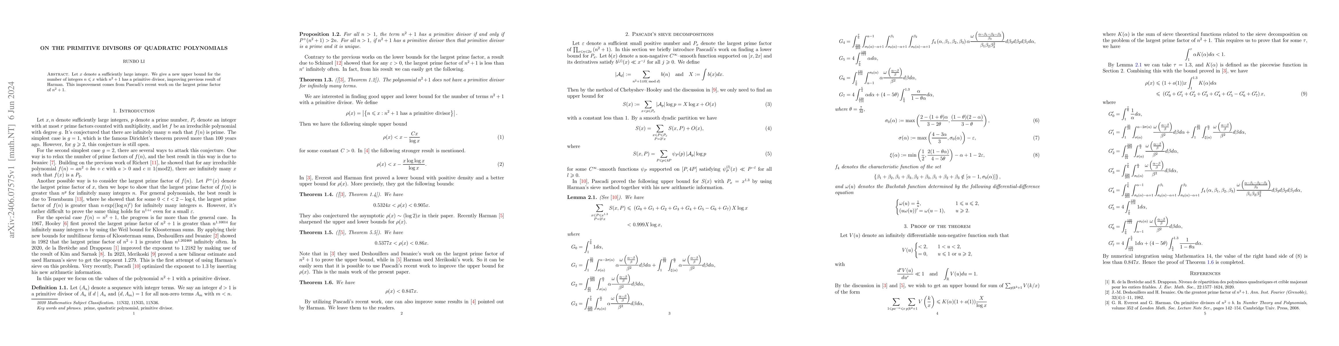 Thumbnail for On the primitive divisors of quadratic polynomials