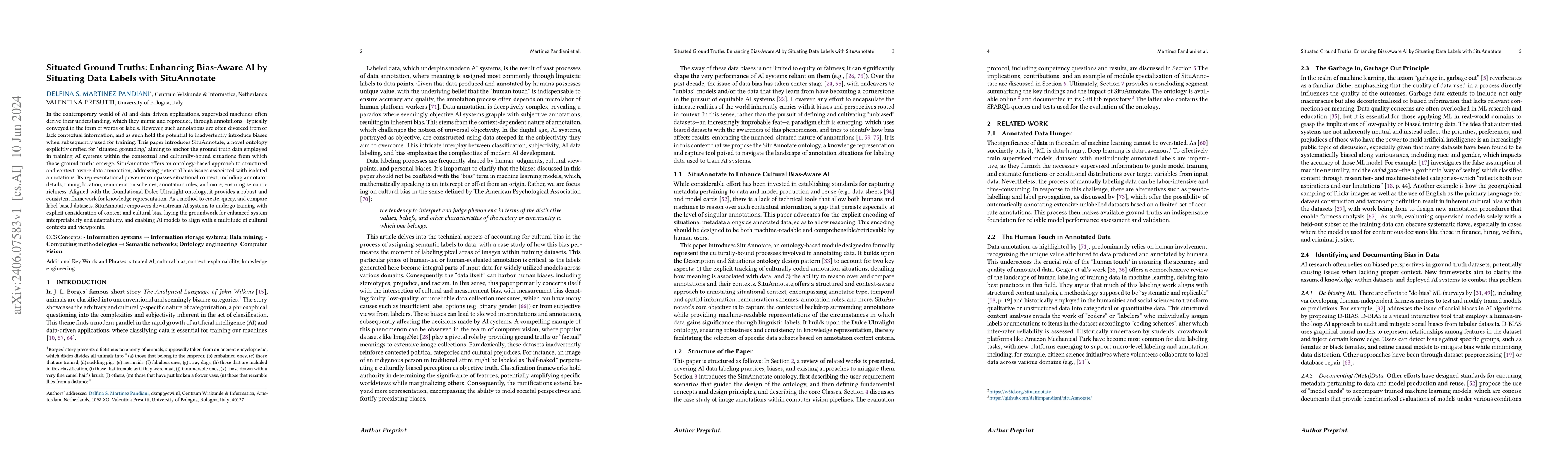 Thumbnail for Situated Ground Truths: Enhancing Bias-Aware AI by Situating Data Labels
  with SituAnnotate