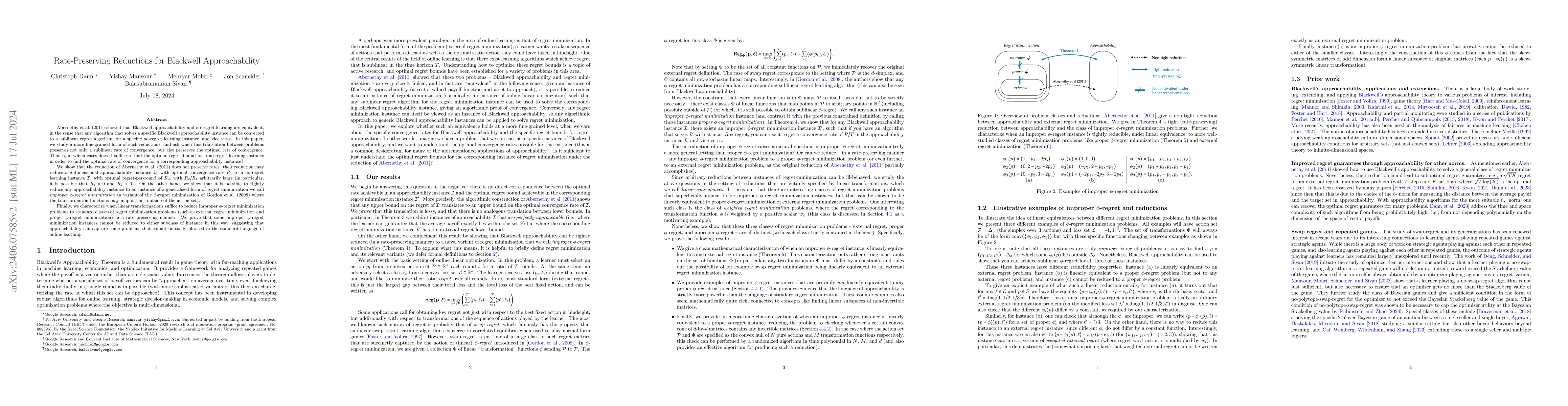 Thumbnail for Rate-Preserving Reductions for Blackwell Approachability