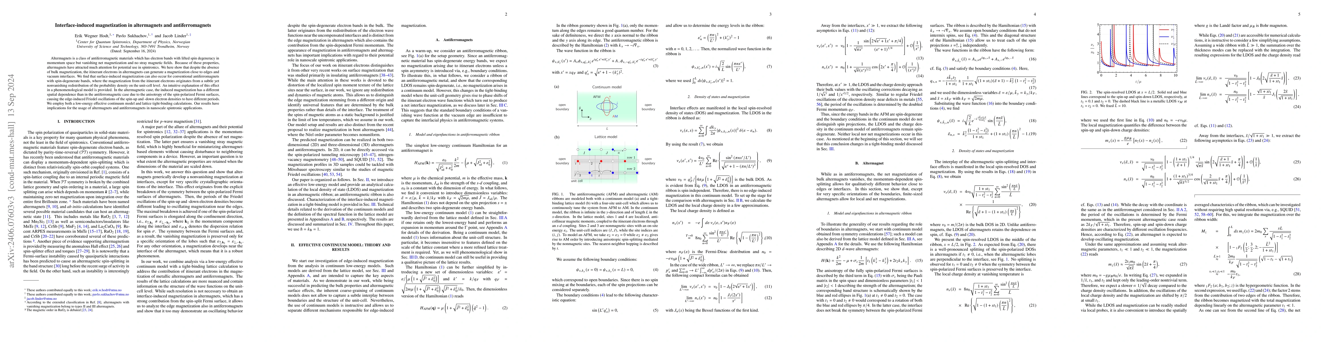 Thumbnail for Interface-induced magnetization in altermagnets and antiferromagnets