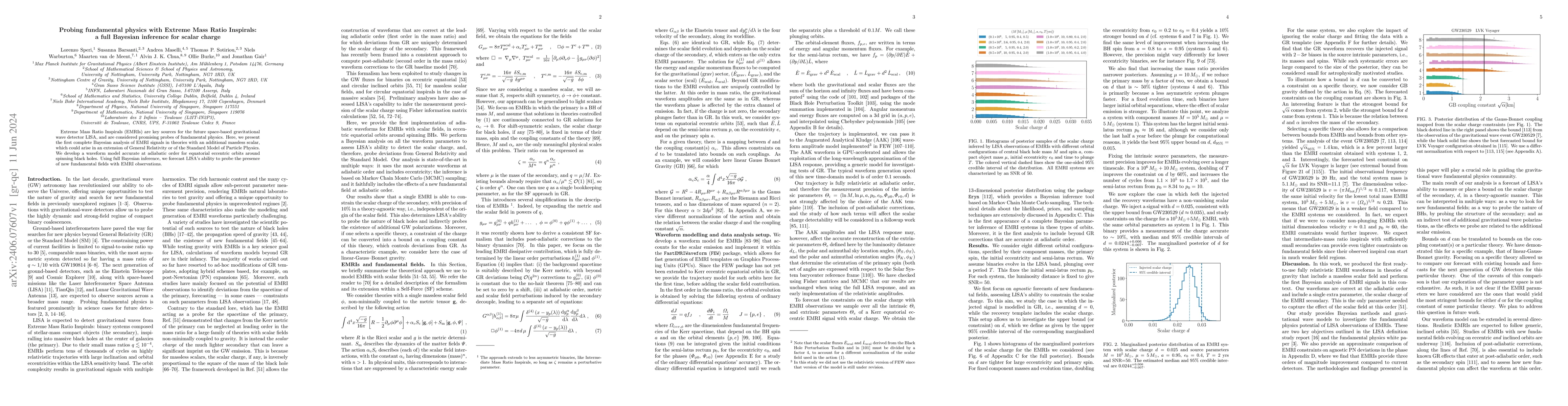 Thumbnail for Probing fundamental physics with Extreme Mass Ratio Inspirals: a full
  Bayesian inference for scalar charge