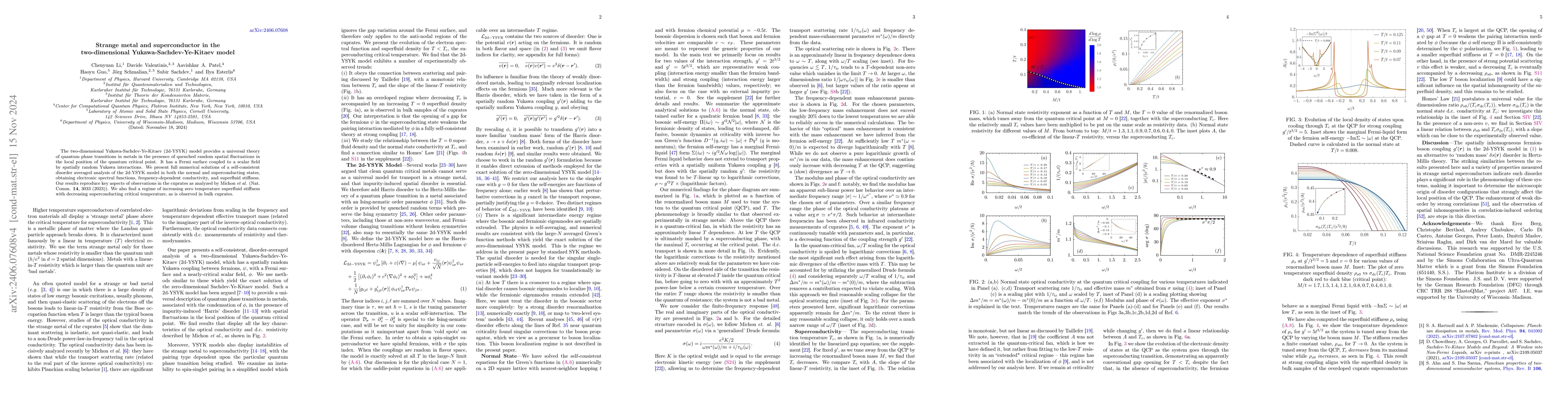 Thumbnail for Strange metal and superconductor in the two-dimensional
  Yukawa-Sachdev-Ye-Kitaev model