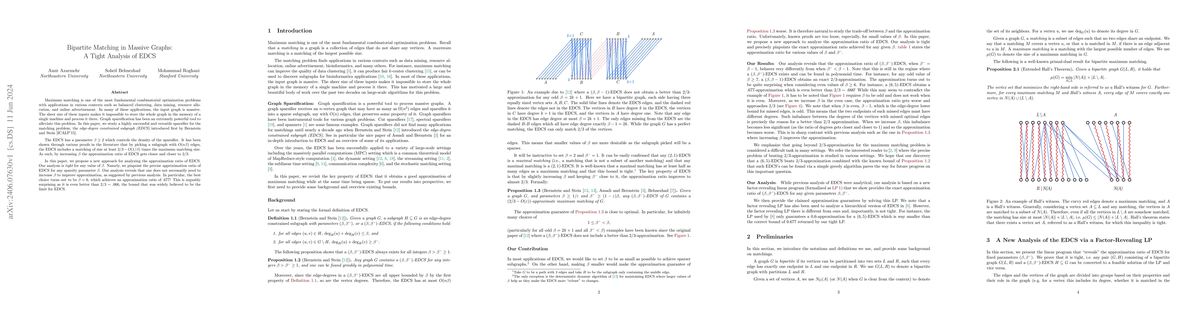 Thumbnail for Bipartite Matching in Massive Graphs: A Tight Analysis of EDCS