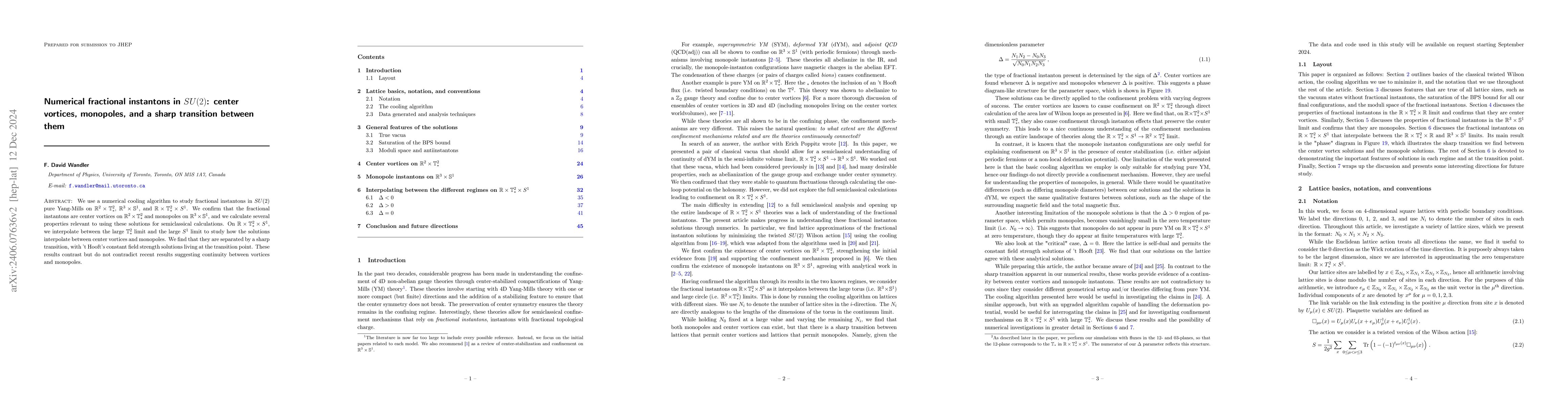 Thumbnail for Numerical fractional instantons in SU(2): center vortices, monopoles,
  and a sharp transition between them