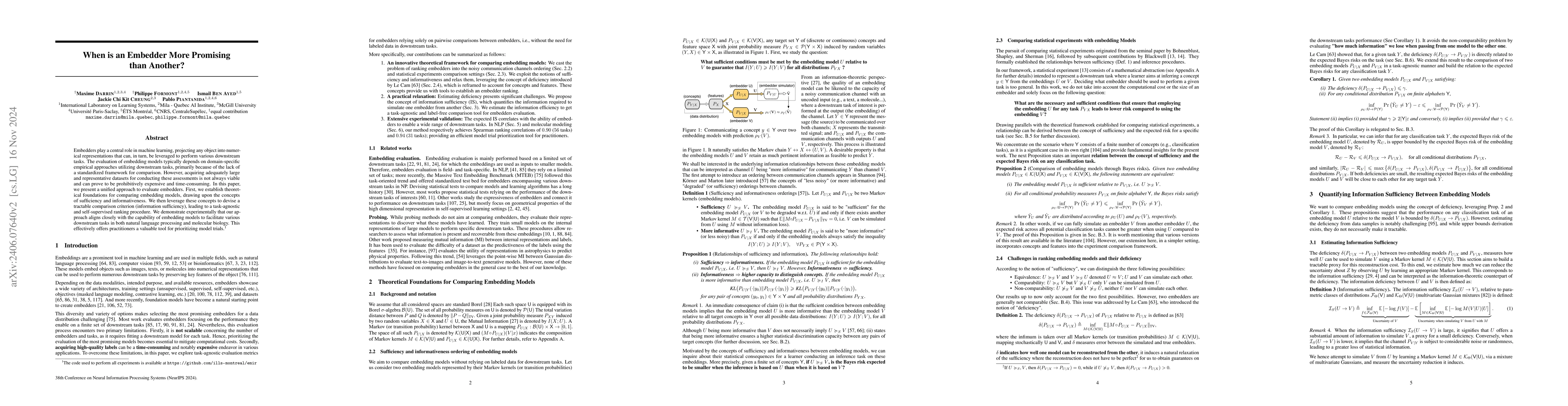 Thumbnail for When is an Embedding Model More Promising than Another?